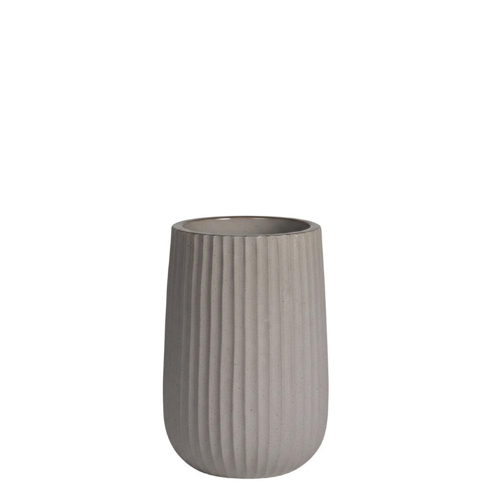 VASO CONICO CERAMICA D.13 CM H.21 CM (S) GRIGIO