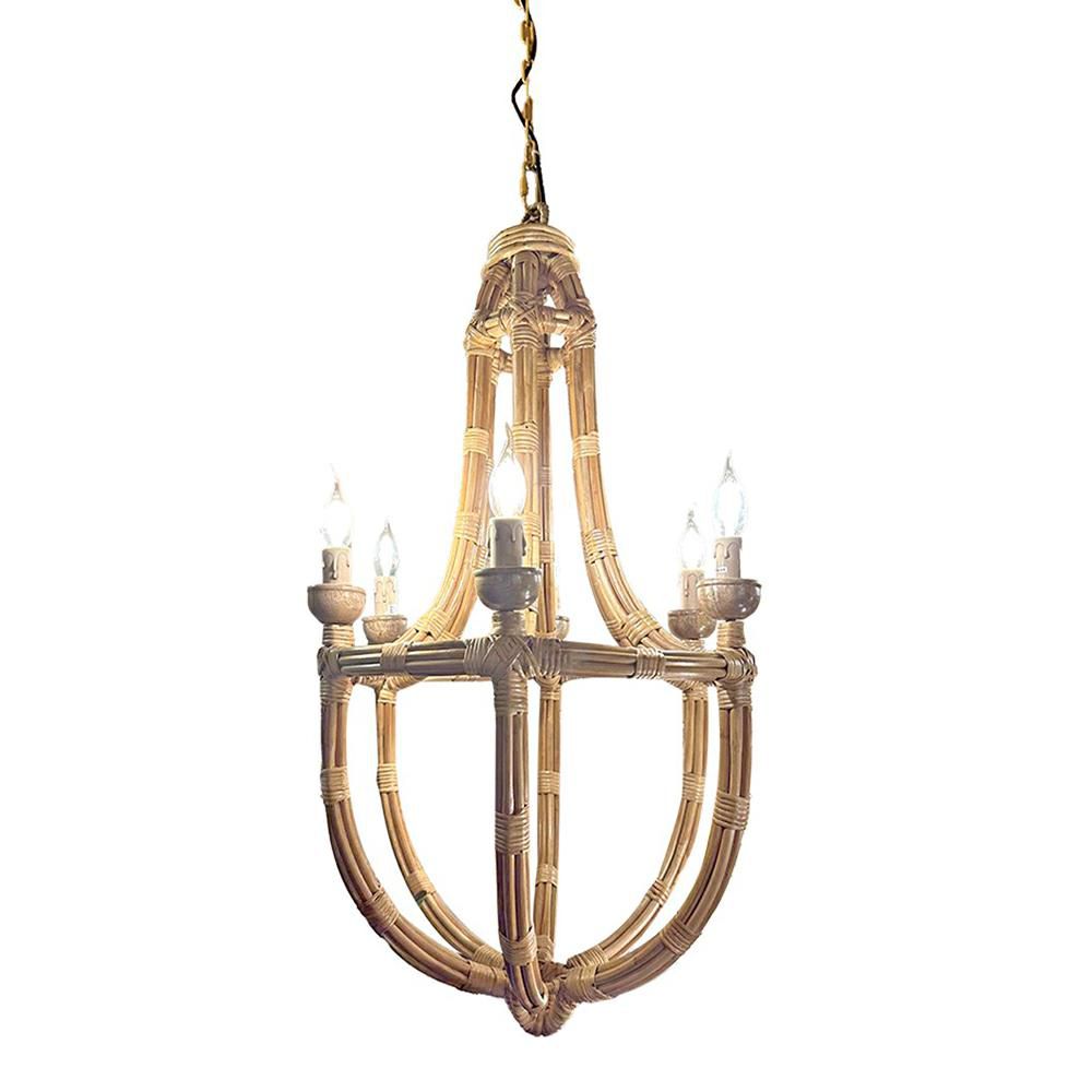 LAMPADARIO IN BAMBOO A 6 FUOCHI D.59 CM H.99 CM NATURALE LAMPADARIO IN BAMBOO A 6 FUOCHI D.59 CM H.99 CM NATURALE