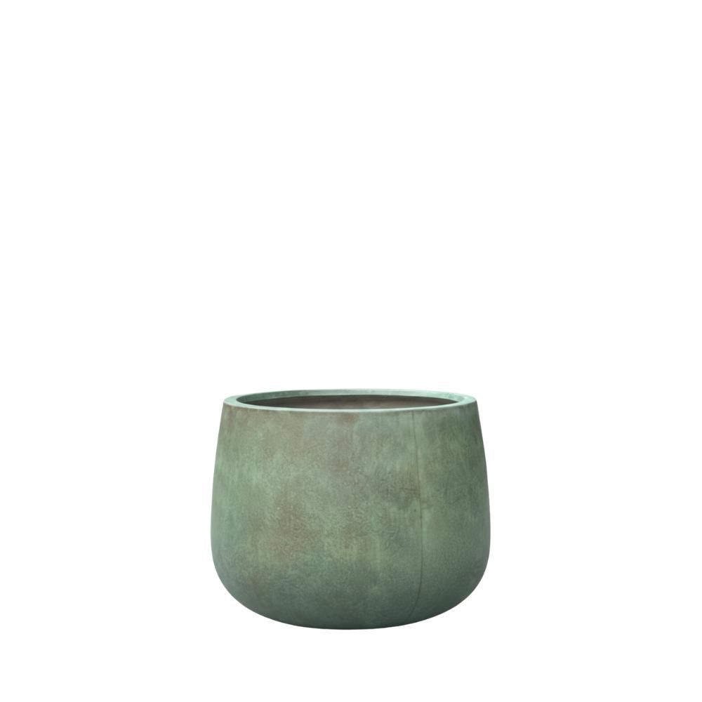 VASO TONDO CEMENTO D.74CM H.54 CM -SMOOTH VERDIGRIS- (L) VERDE