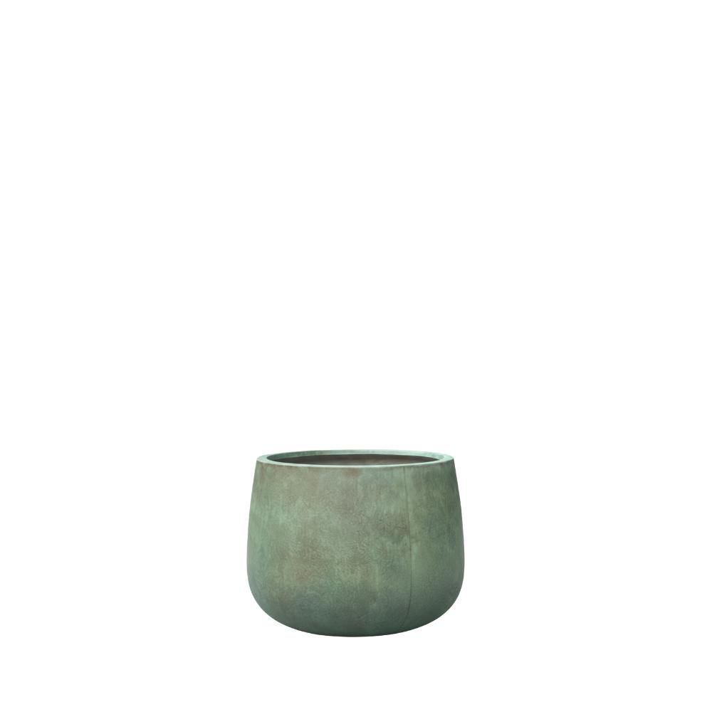 VASO TONDO CEMENTO D.56CM H.41 CM -SMOOTH VERDIGRIS- (M) VERDE