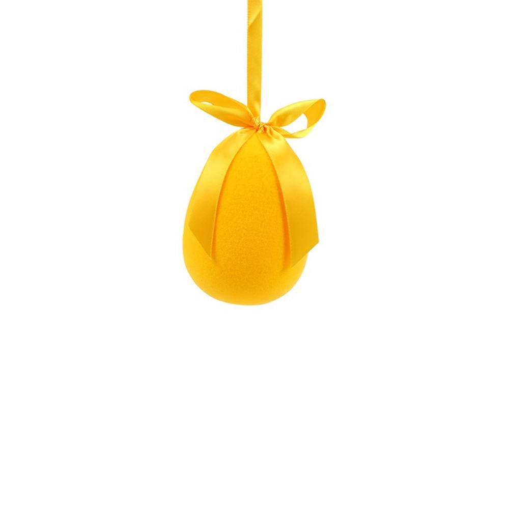 UOVO POLY FLOCCATO D/APPENDERE (M) D.10 CM H.12 CM GIALLO