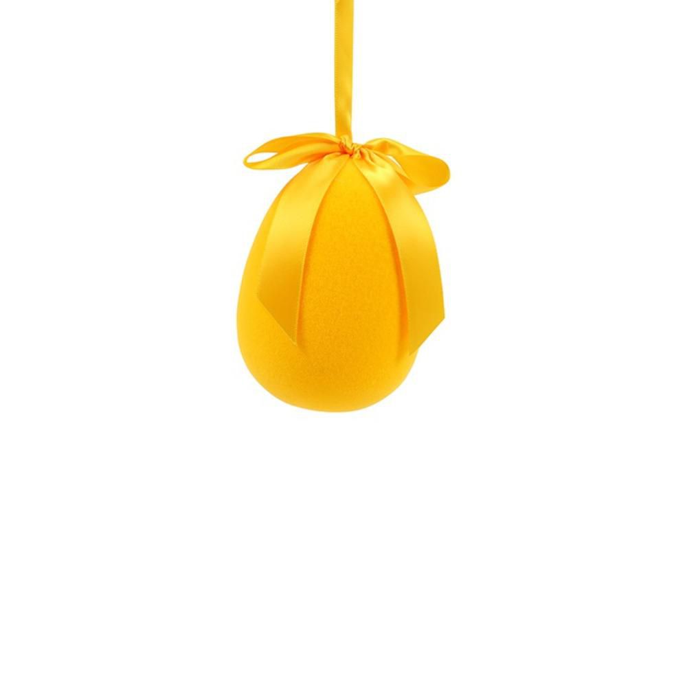 UOVO POLY FLOCCATO D/APPENDERE (L) D.12 CM H.15 CM GIALLO