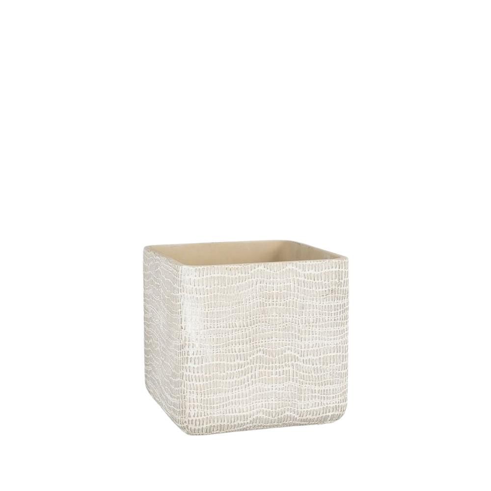 VASO CERAMICA QUADRATO 19,5X19,5 CM H.18,5 CM -SIRI- GRIGIO