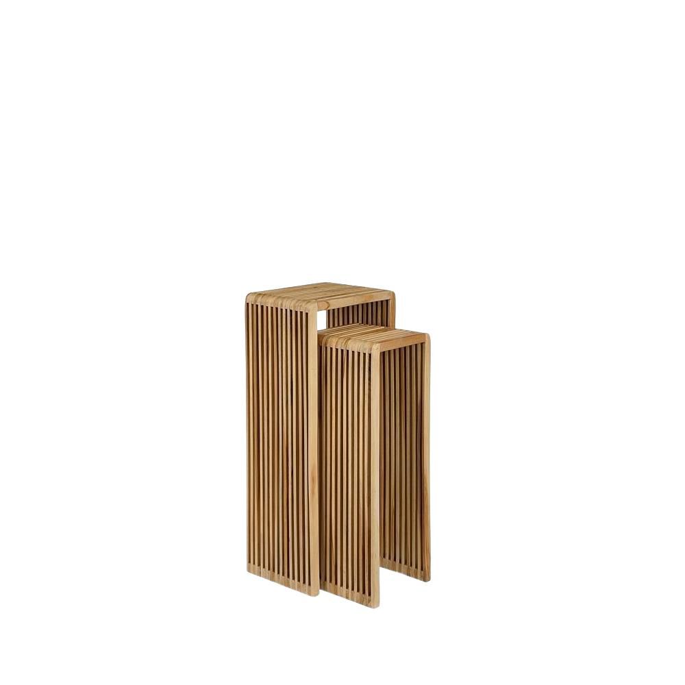 ALZATA RETTANGOLARE LEGNO 25X25 CM H.70 CM -YONKER- NATURALE