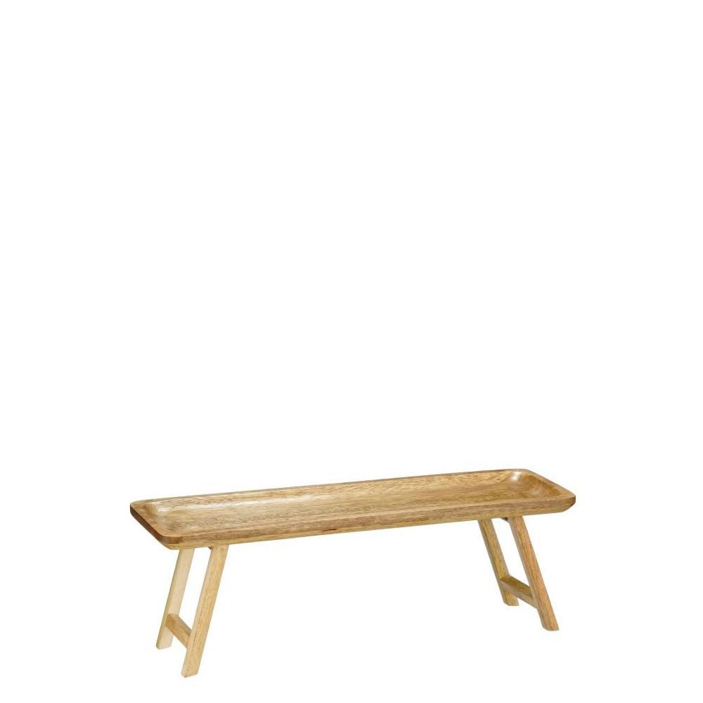 VASSOIO LEGNO RETTANGOLARE C/GAMBE 50X15 CM H.17 CM NATURALE