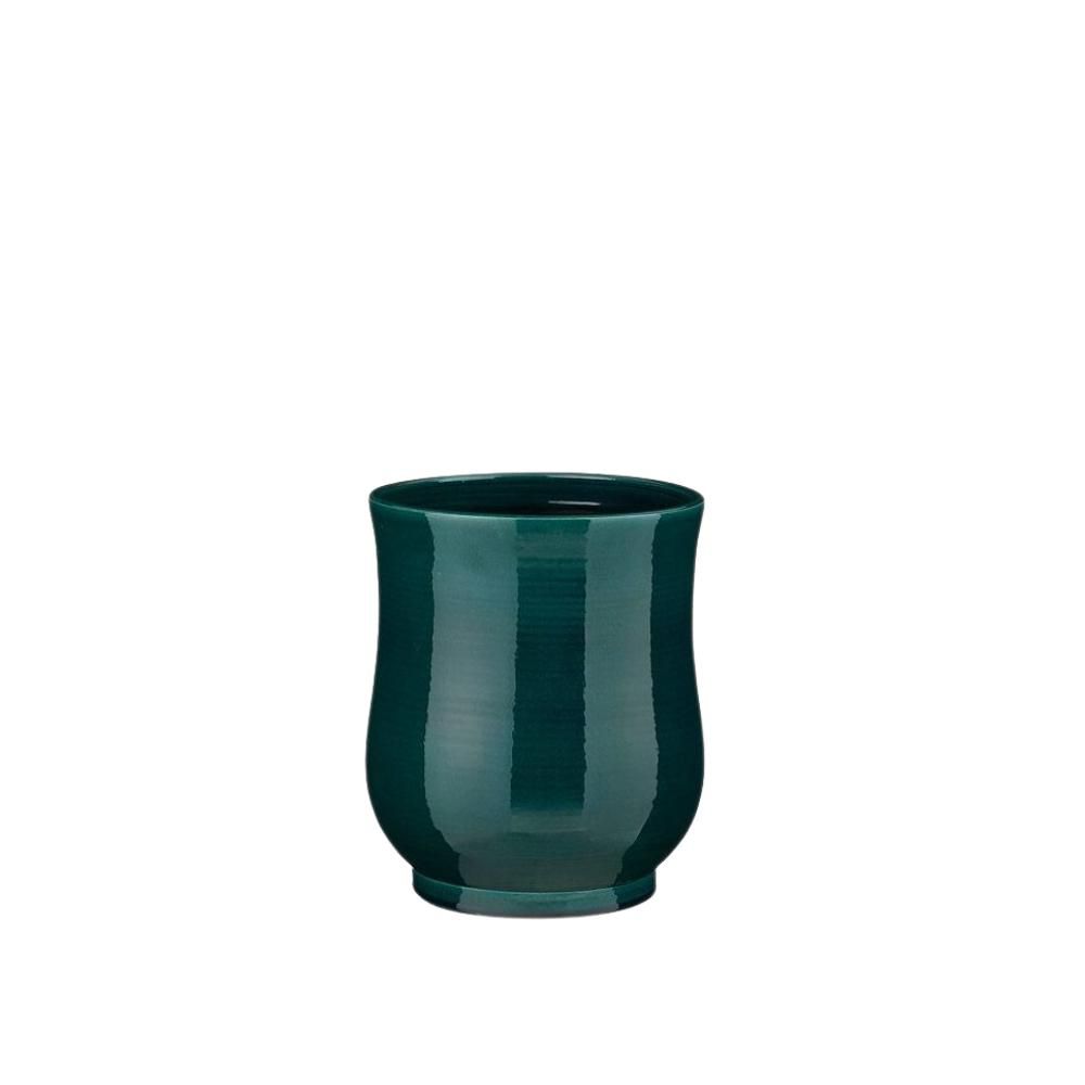 VASO CERAMICA D.28 CM H.32,5 CM -LEON- PETROLIO