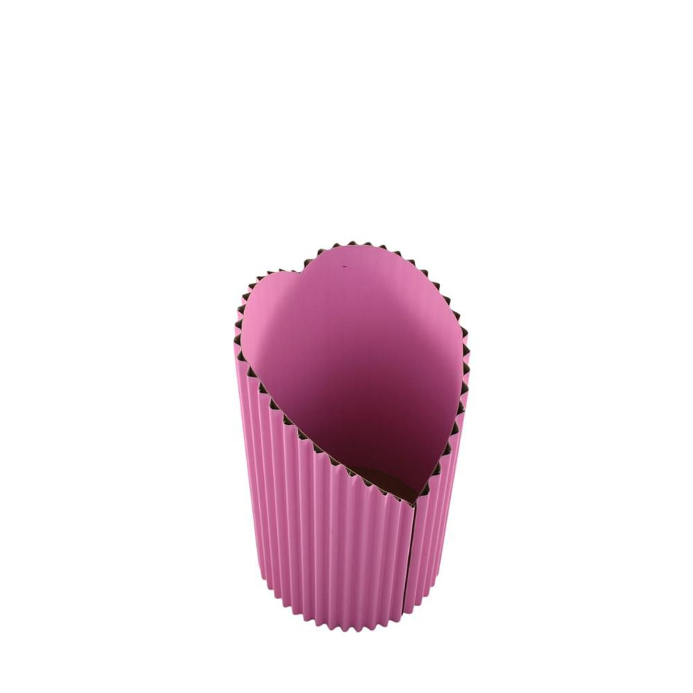 SET 12 SCATOLE CUORE CARTONE ONDULATO D.13 H.22,5 CM ROSA