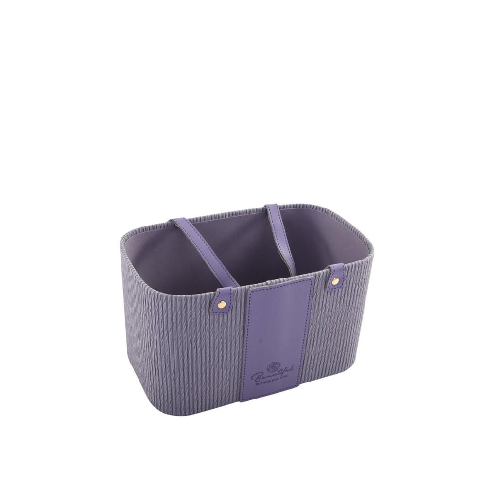 SCATOLA/BORSA REGALO RETTANGOLARE C/MANICI 24,5X15 H.14,5 VIOLA