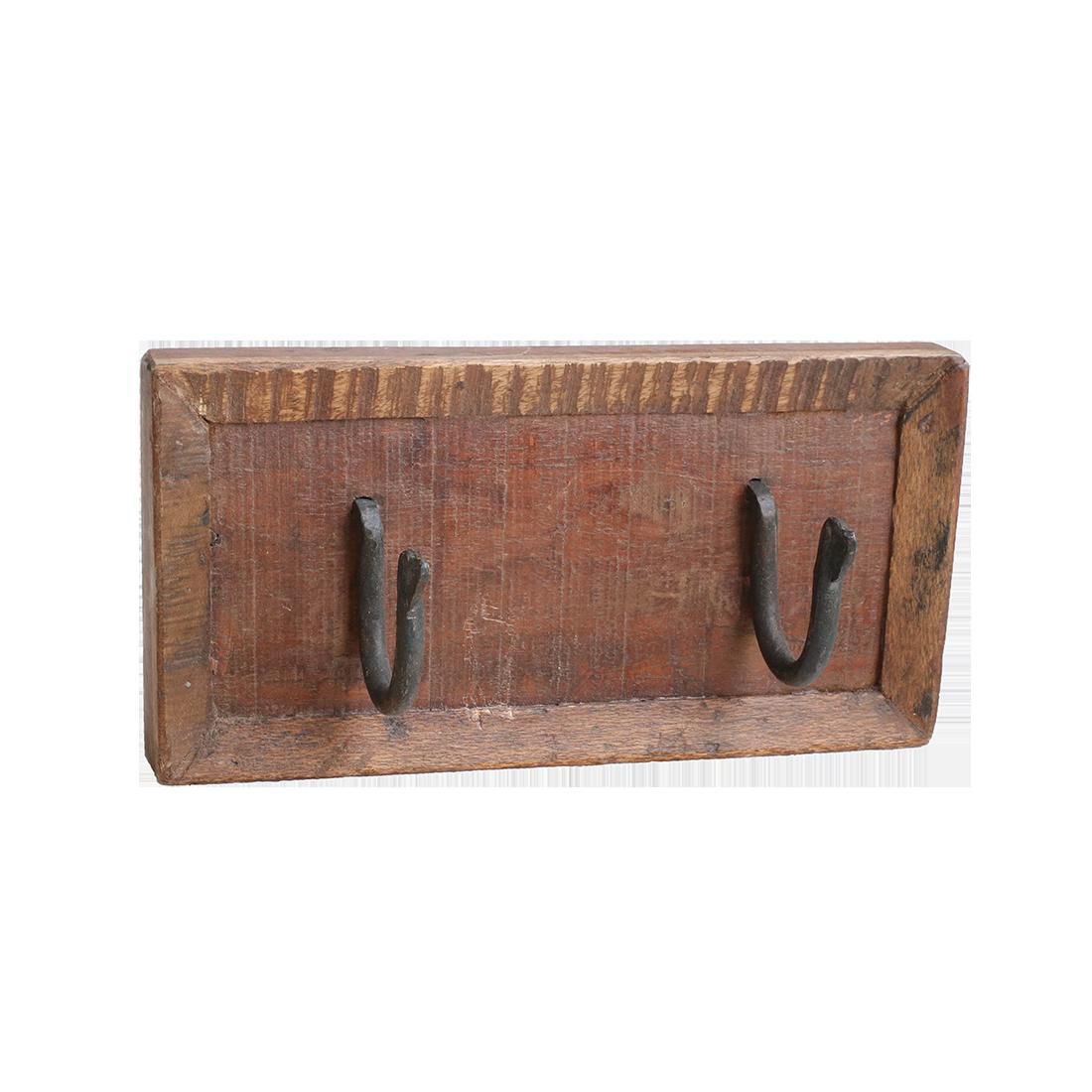 PORTA ABITI LEGNO C/2 GANCI -VINTAGE- 25X13 CM MARRONE