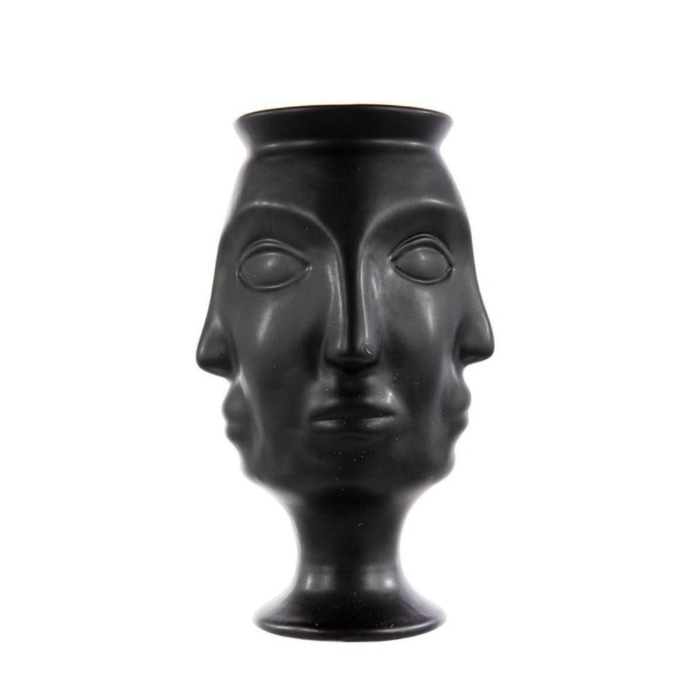 TESTA VASO CERAMICA 13X12,5 CM H.21,5 CM NERO