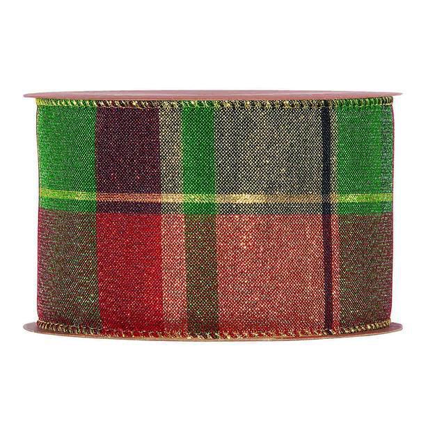 NASTRO CANVAS SCOZZESE -SHINING SCOTTISH- 63MM 10MT VERDE/ORO