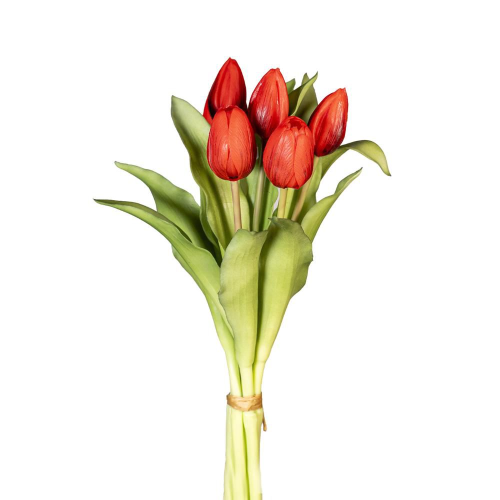 TULIPANO BOUQUET REAL TOUCH 4F 3B CM.30 ROSSO TULIPANO BOUQUET REAL TOUCH 4F 3B CM.30 ROSSO