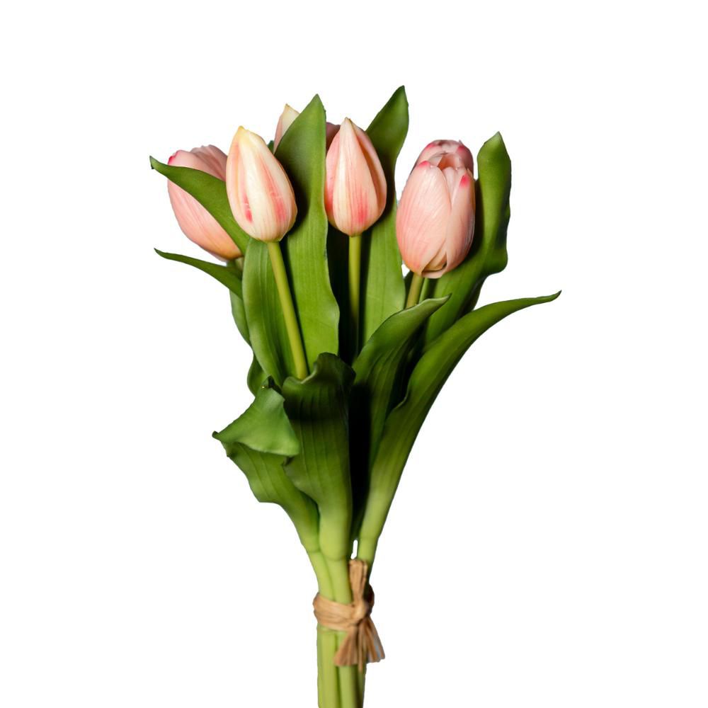 TULIPANO BOUQUET REAL TOUCH 4F 3B CM.30 ROSA CHIARO