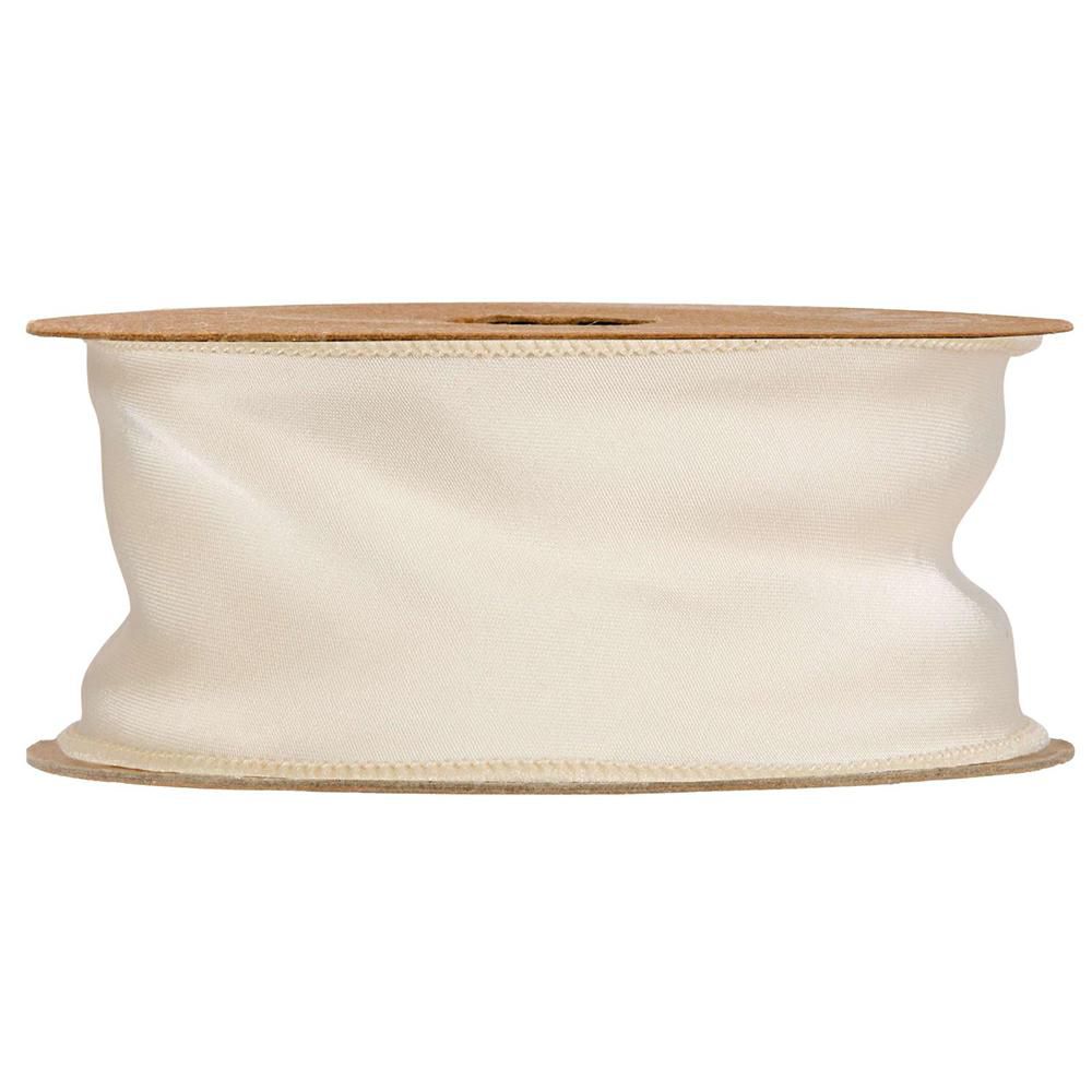 NASTRO RASO C/BORDO ANIMATO 45MM 10MT -GIUSY- CREMA