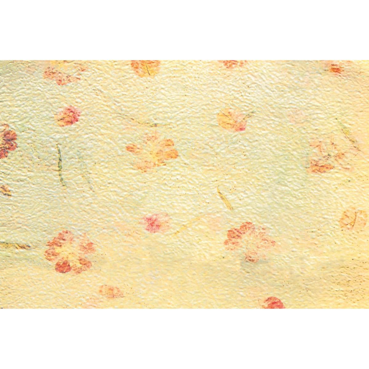 SET 10 SPEZZONI CARTA GROFFATA CM 50X50 -FLOWER PAPER- BEIGE