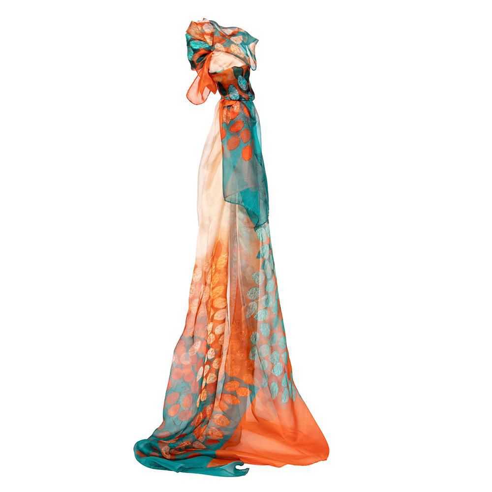 RUNNER FOULARD EFFETTO SETA 120CM 184CM MULTICOLOR RUNNER FOULARD EFFETTO SETA 120CM 184CM MULTICOLOR
