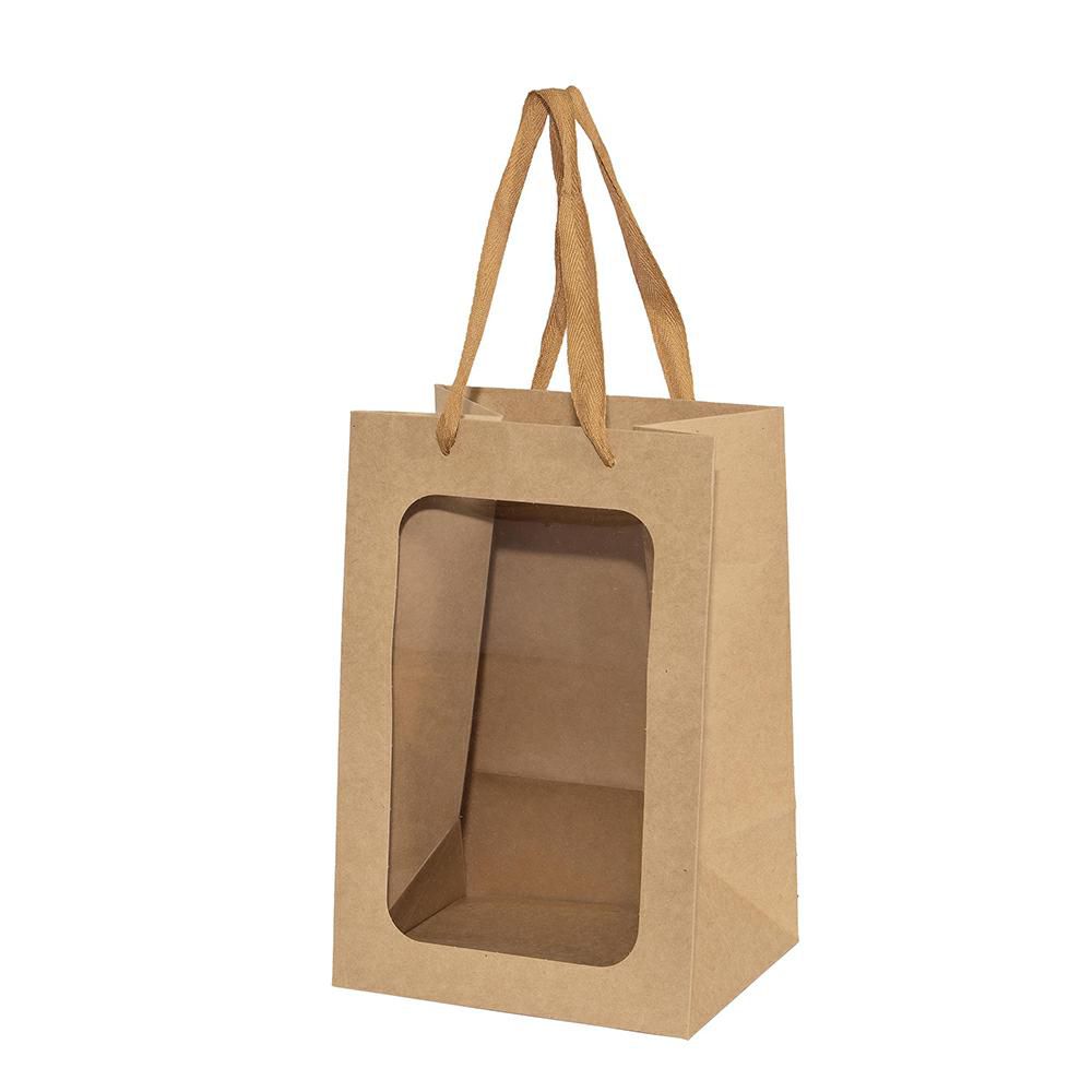SET 10 SHOPPERS C/FINESTRA CM.20X16 H.30 CM AVANA