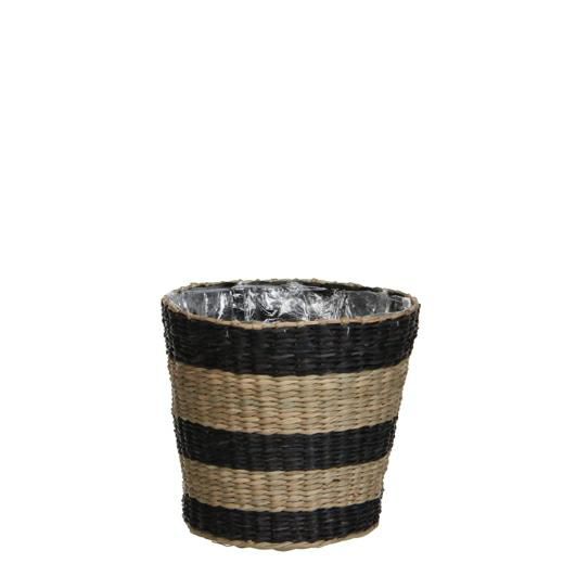 VASO -AZTEC- TONDO H.11,5 CM D.12 CM NATURALE/NERO
