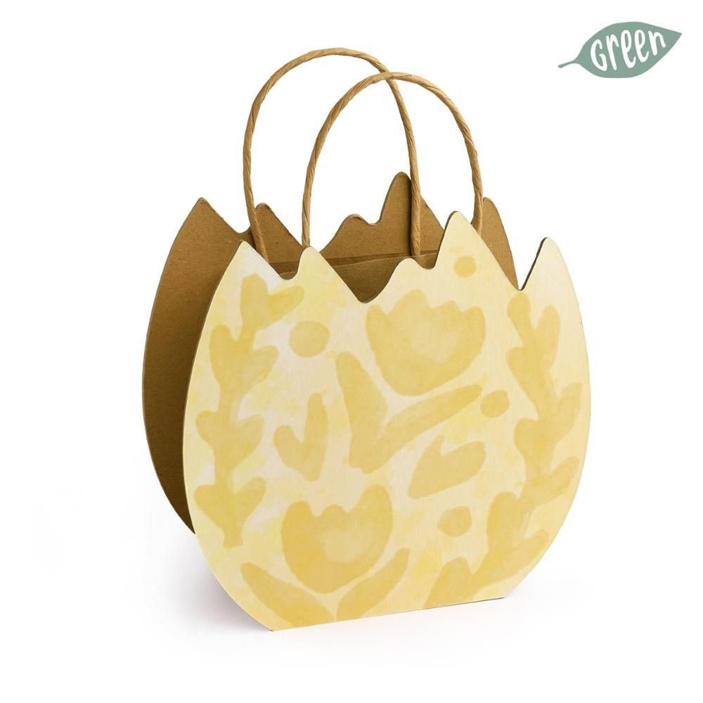SET 5 SACCHETTI CARTA UOVO -SPRING- 17X7 CM H. 17,5 CM GIALLO