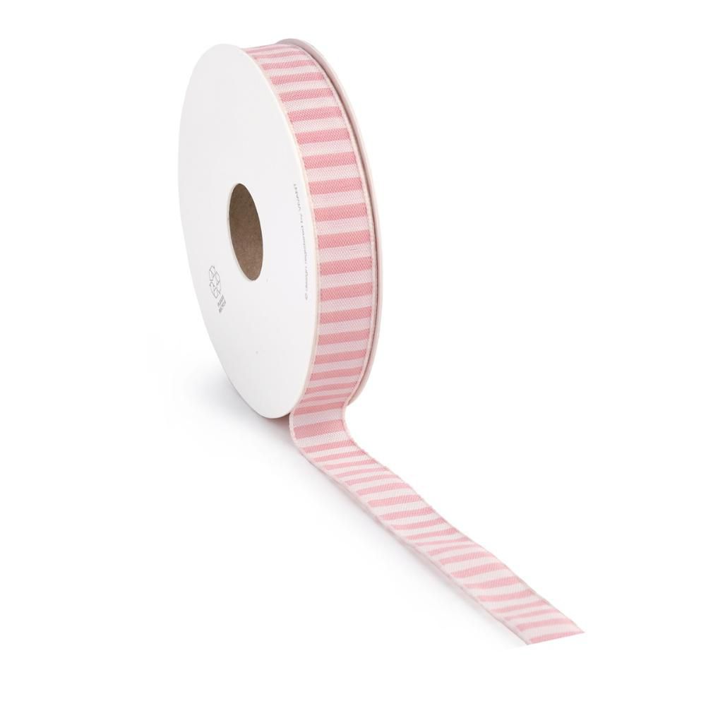 NASTRO TESSUTO A RIGHE 15MM 15MT -CANDY STRIPE- ROSA