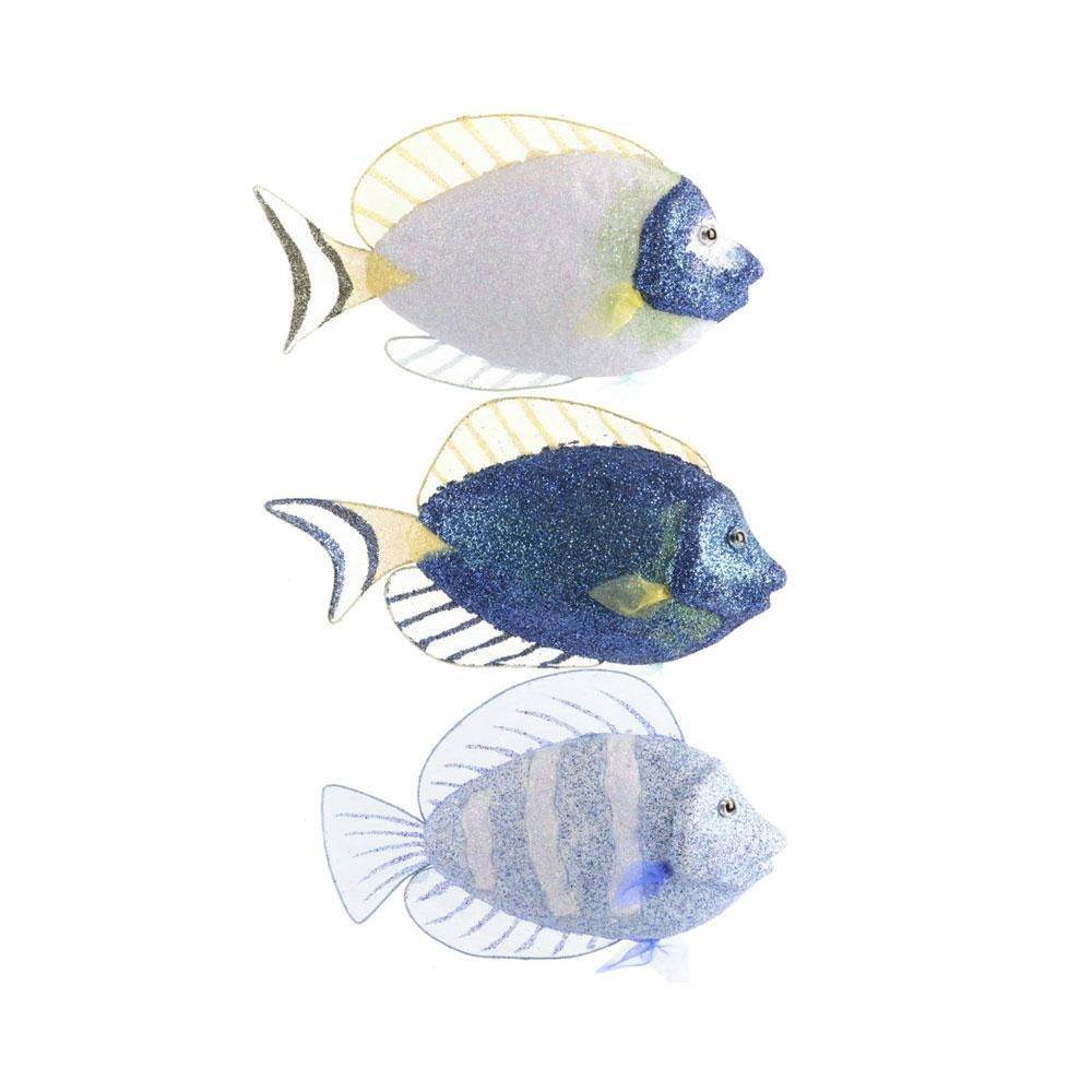 SET 3 PESCI GLITTER D/APP. 20X13 ASS.BLU