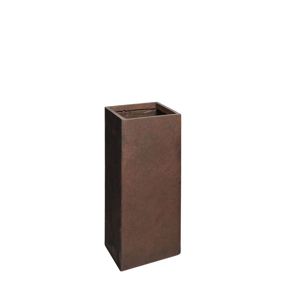 FIORIERA POLIRESINA 28X28 CM H.60 CM -TEXAS CUBIHI- CORTEN/MRRN