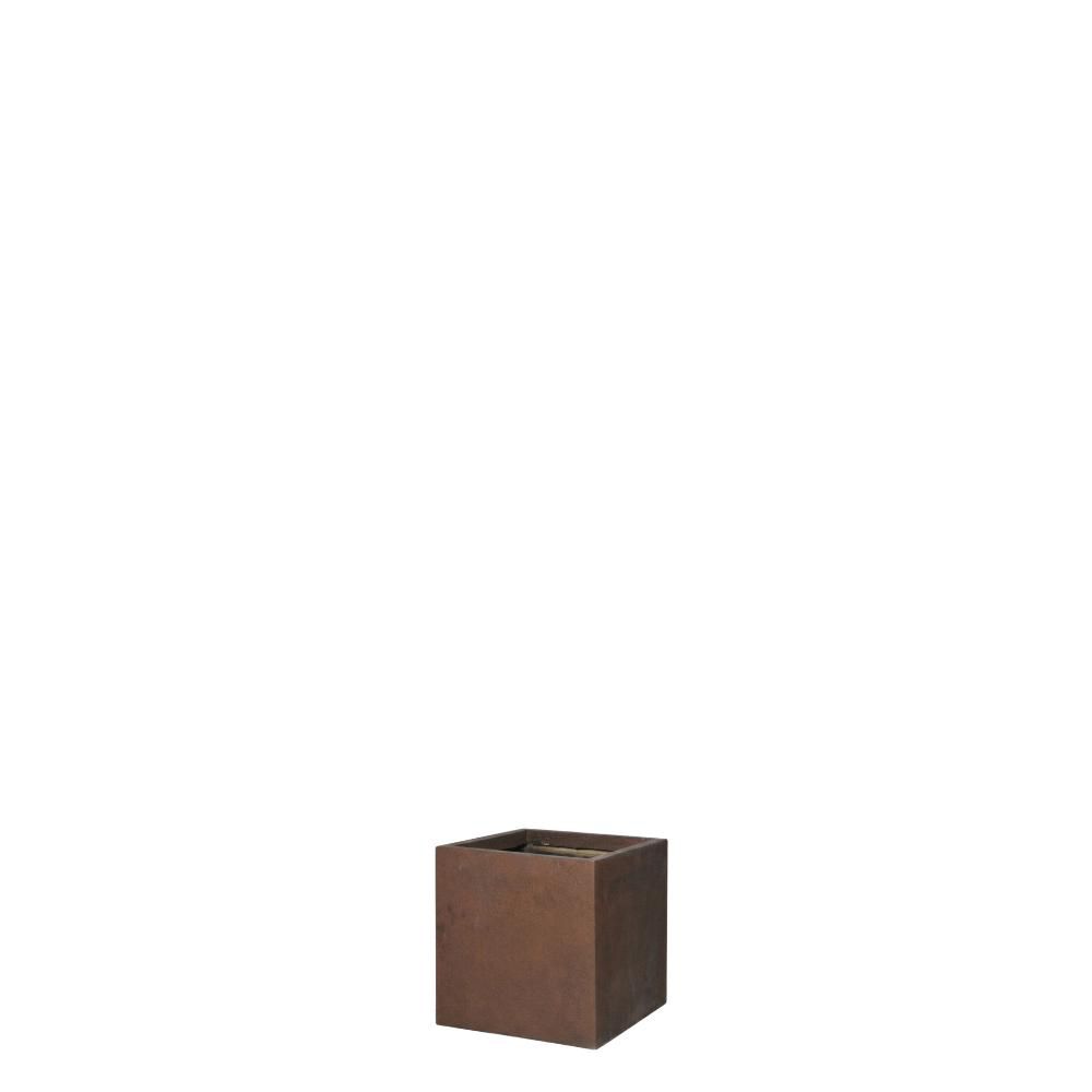 FIORIERA POLIRESINA 23X23 CM H.23 CM -TEXAS CUBI- CORTEN/MARRONE
