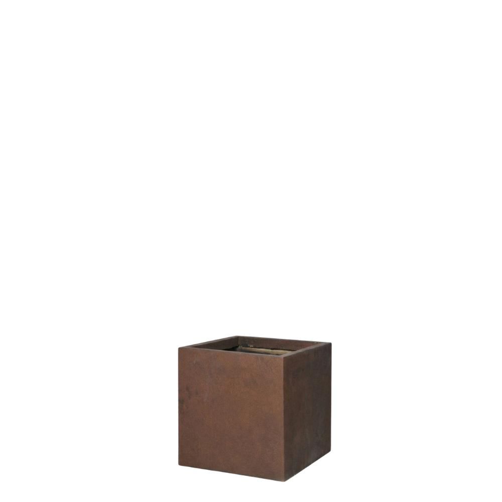 FIORIERA POLIRESINA 34X34 CM H.30 CM -TEXAS CUBI- CORTEN/MARRONE