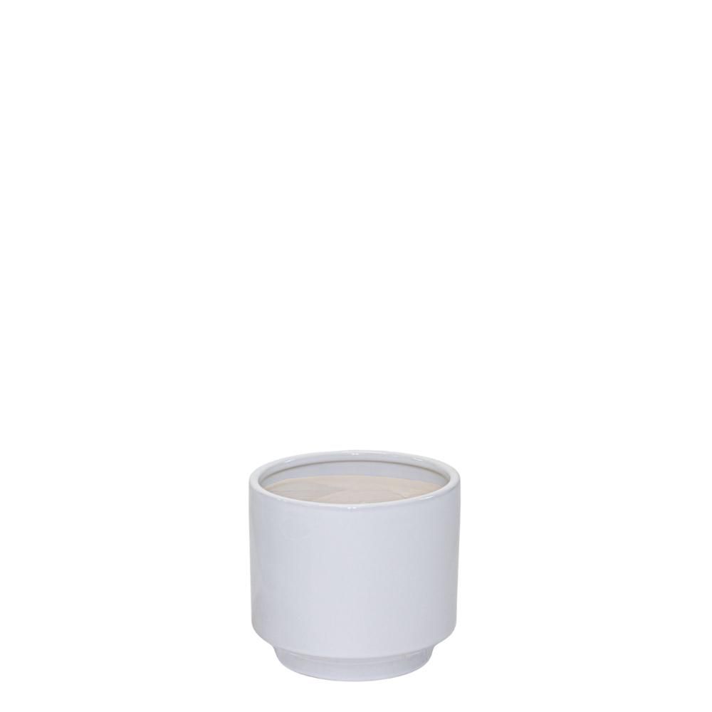 VASO CERAMICA D.19,5 CMH.18 CM -DUET CYLINDER- BIANCO