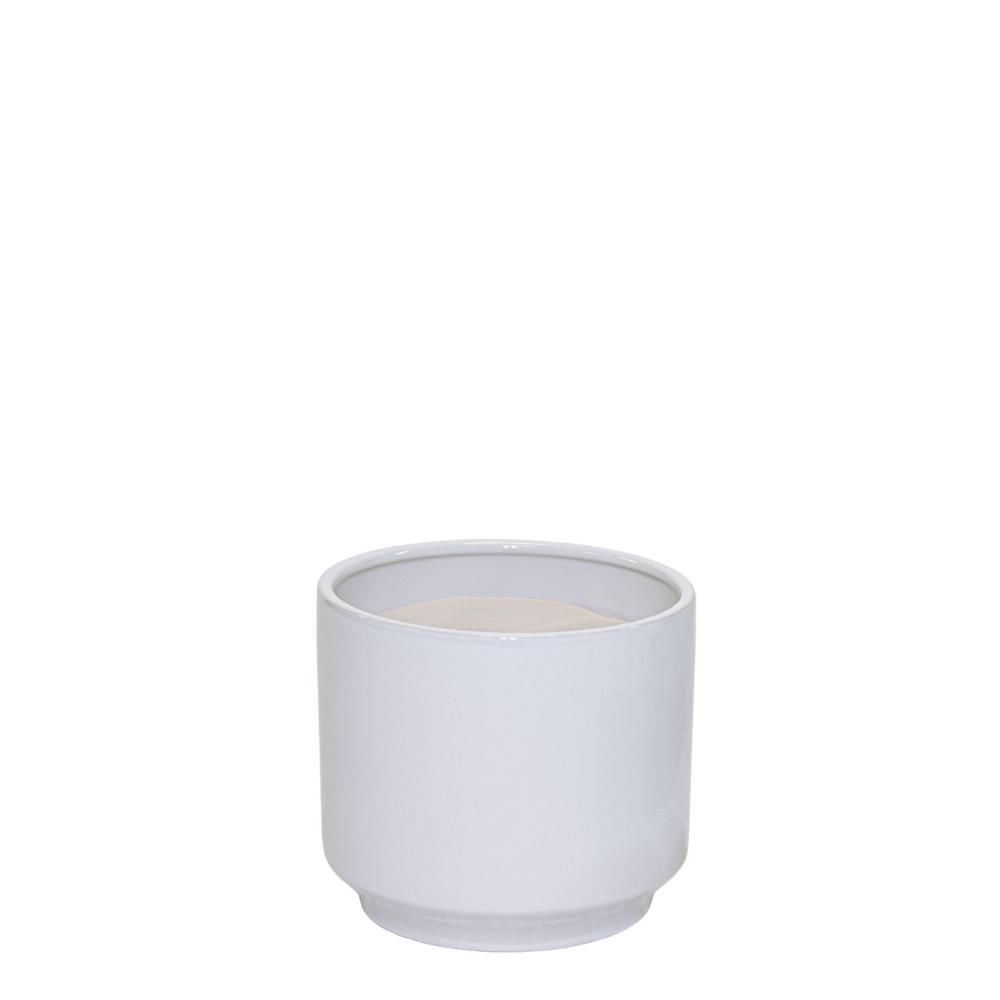 VASO CERAMICA D.24,5 CMH.22 CM -DUET CYLINDER- BIANCO