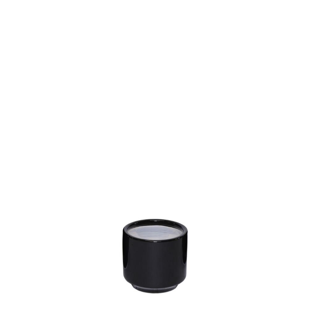 VASO CERAMICA D.13 CM H.12 CM -DUET CYLINDER- NERO