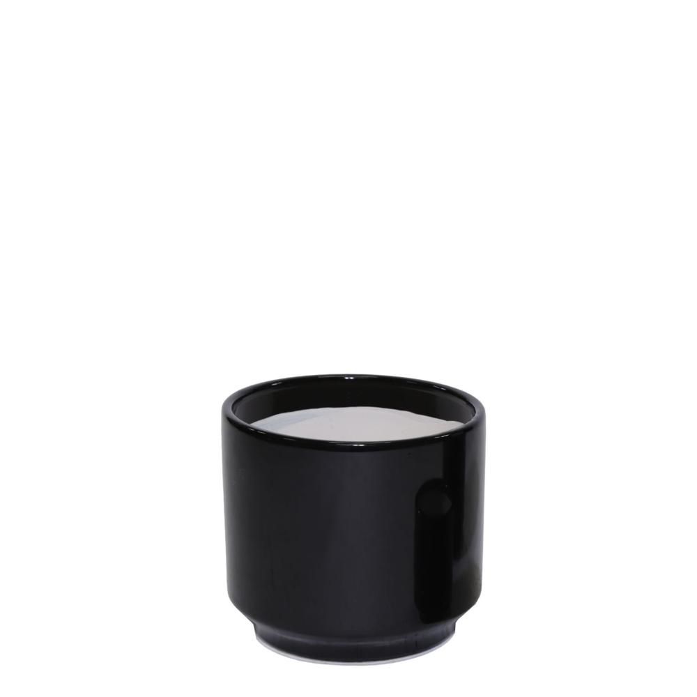 VASO CERAMICA D.24,5 CMH.22 CM -DUET CYLINDER- NERO