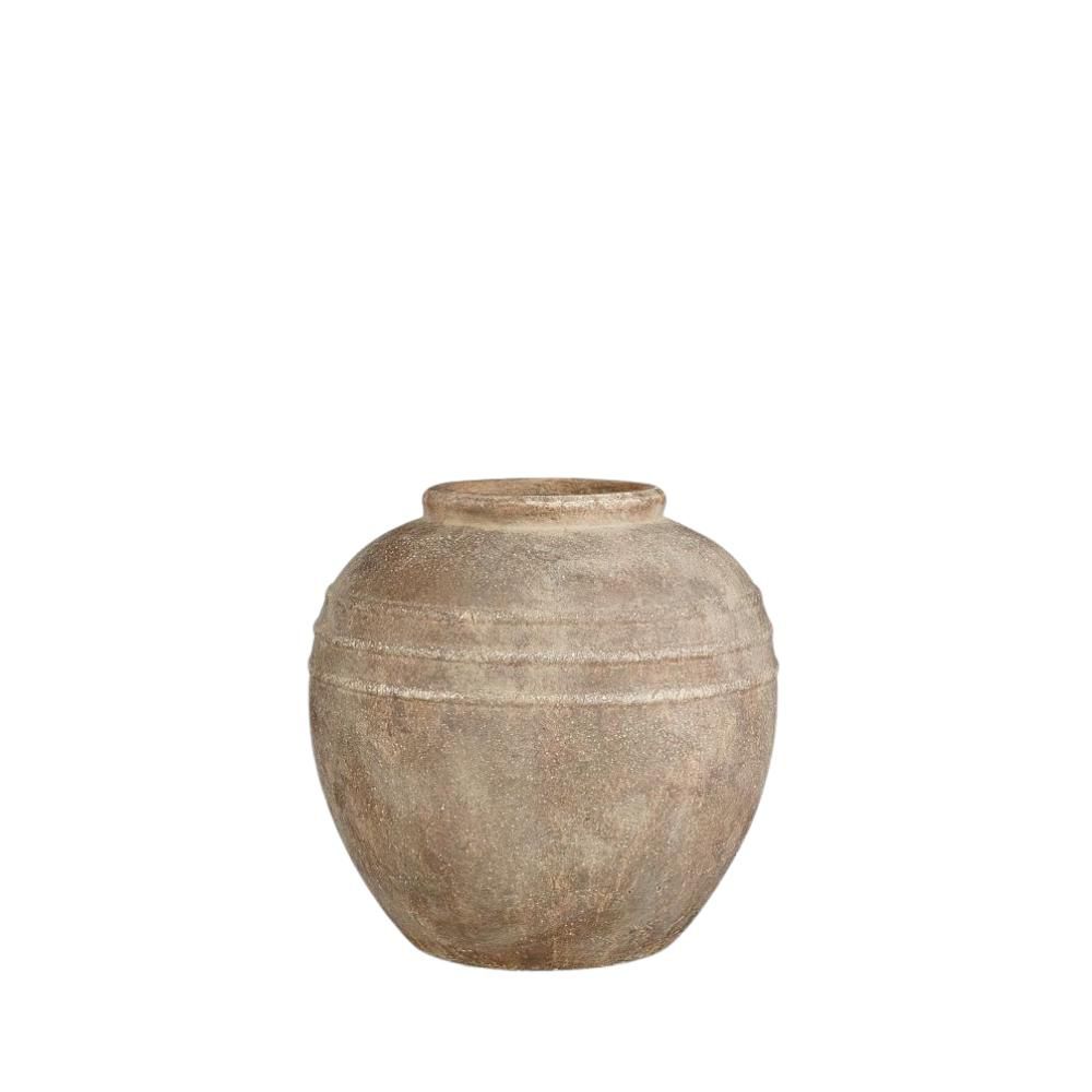 VASO TERRACOTTA D.34 CMH.34 CM -MANO- MARRONE