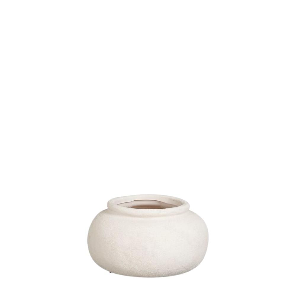 VASO CERAMICA TONDO D.19 CM H.10,5 CM -JULIUS- BIANCO