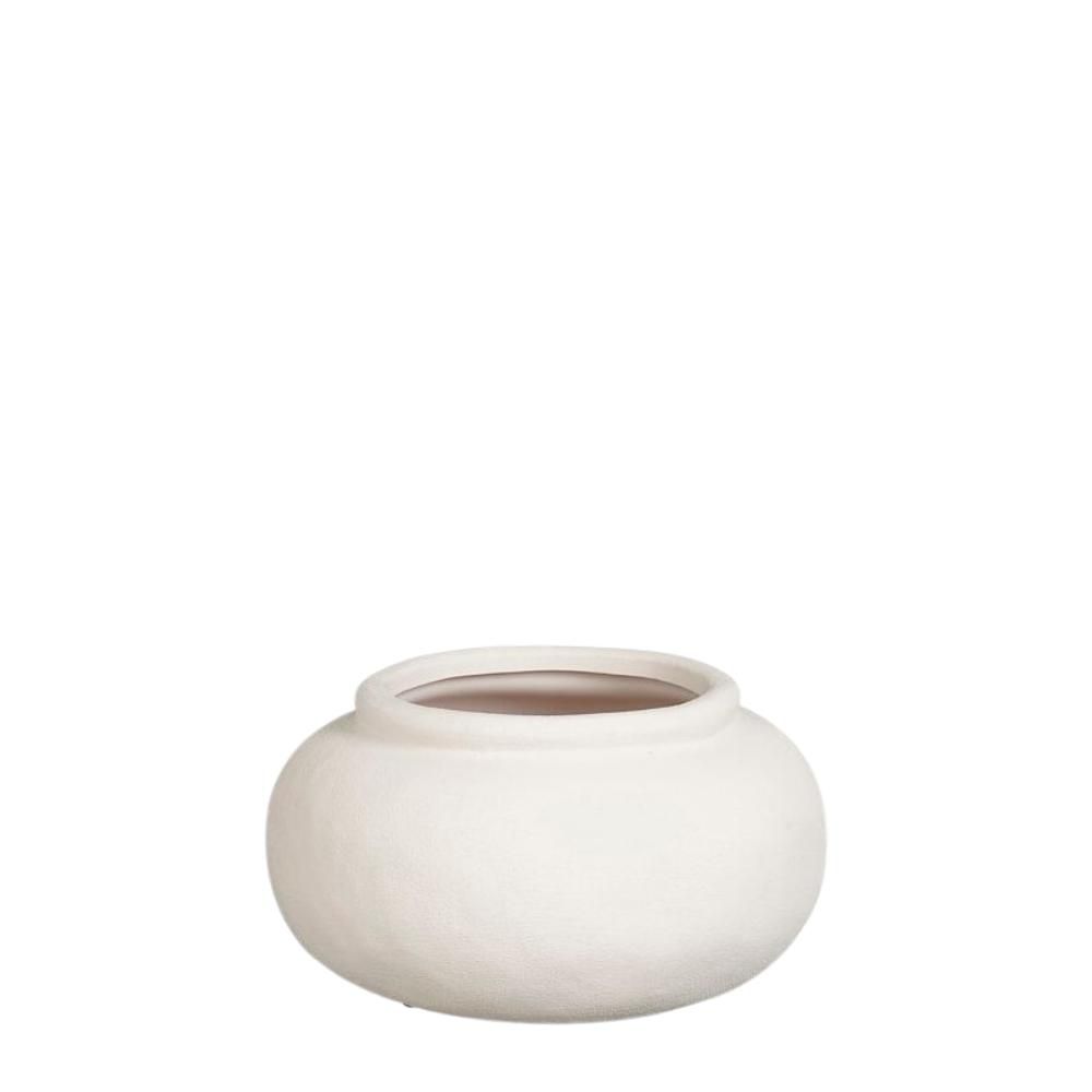 VASO CERAMICA TONDO D.24 CM H.13 CM -JULIUS- BIANCO