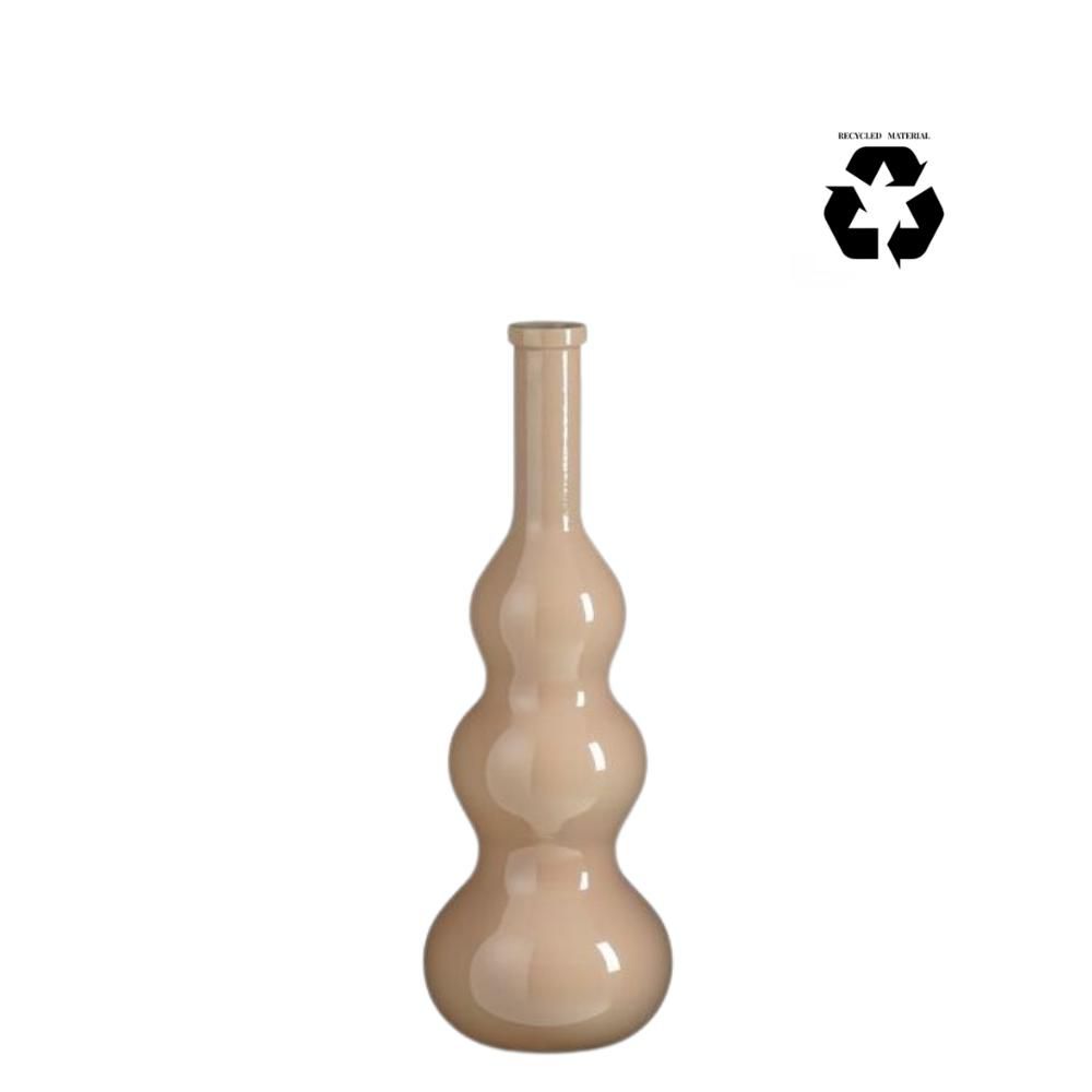 VASO VETRO RICICLATO D.26,5 CM H.75 CM -BENITO- MARRONE CHIARO