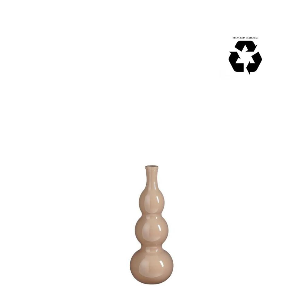 VASO VETRO RICICLATO D.17 CM H.45 CM -BENITO- MARRONE CHIARO