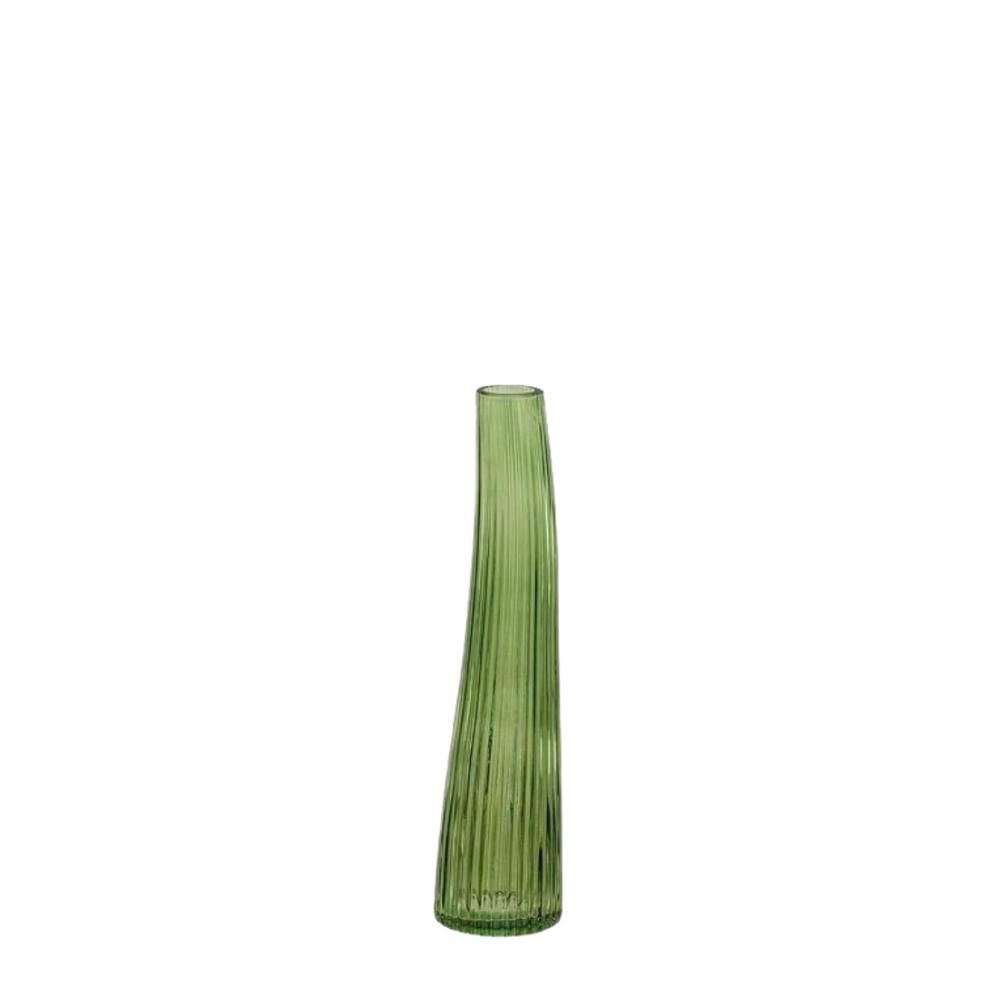 VASO VETRO MONOFIORE D.8,5 CM H.35 CM -NINA- VERDE
