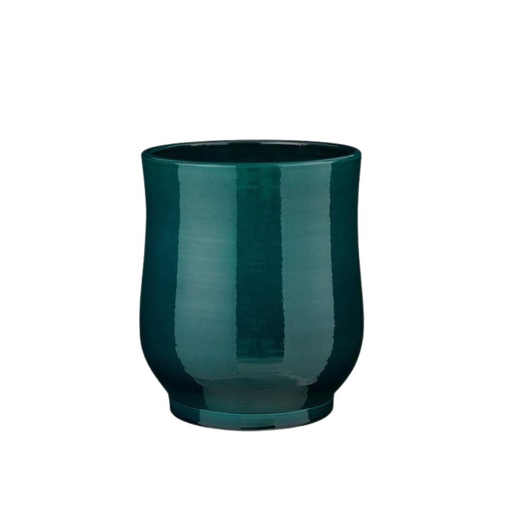 VASO CERAMICA D.36 CM H.42,5 CM -LEON- PETROLIO