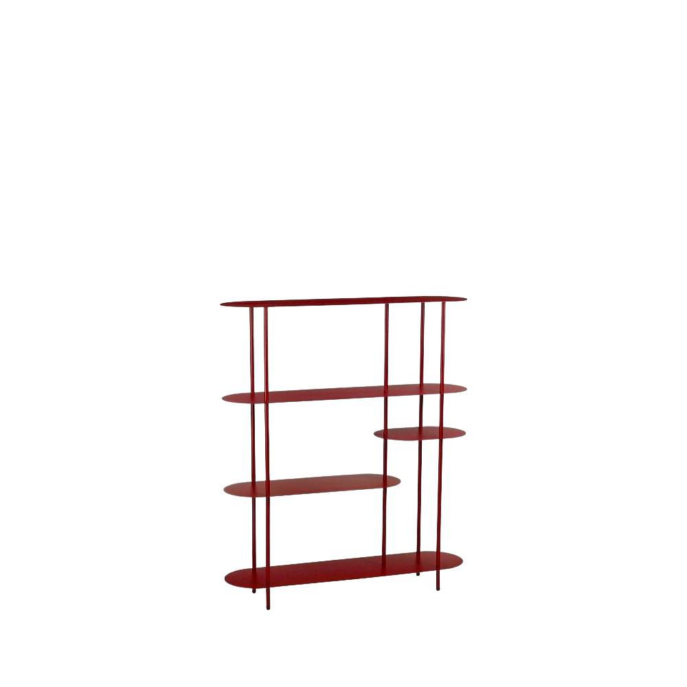 SCAFFALE METALLO 5 RIPIANI 118X31 CM H.139 CM ROSSO
