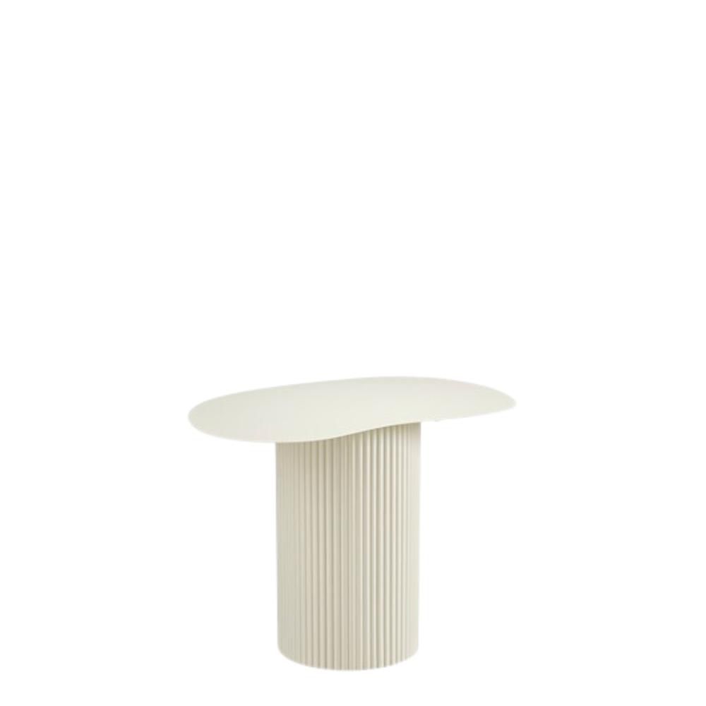 TAVOLO METALLO OVALE 60X34 CM H.45 CM -LUX- BIANCO