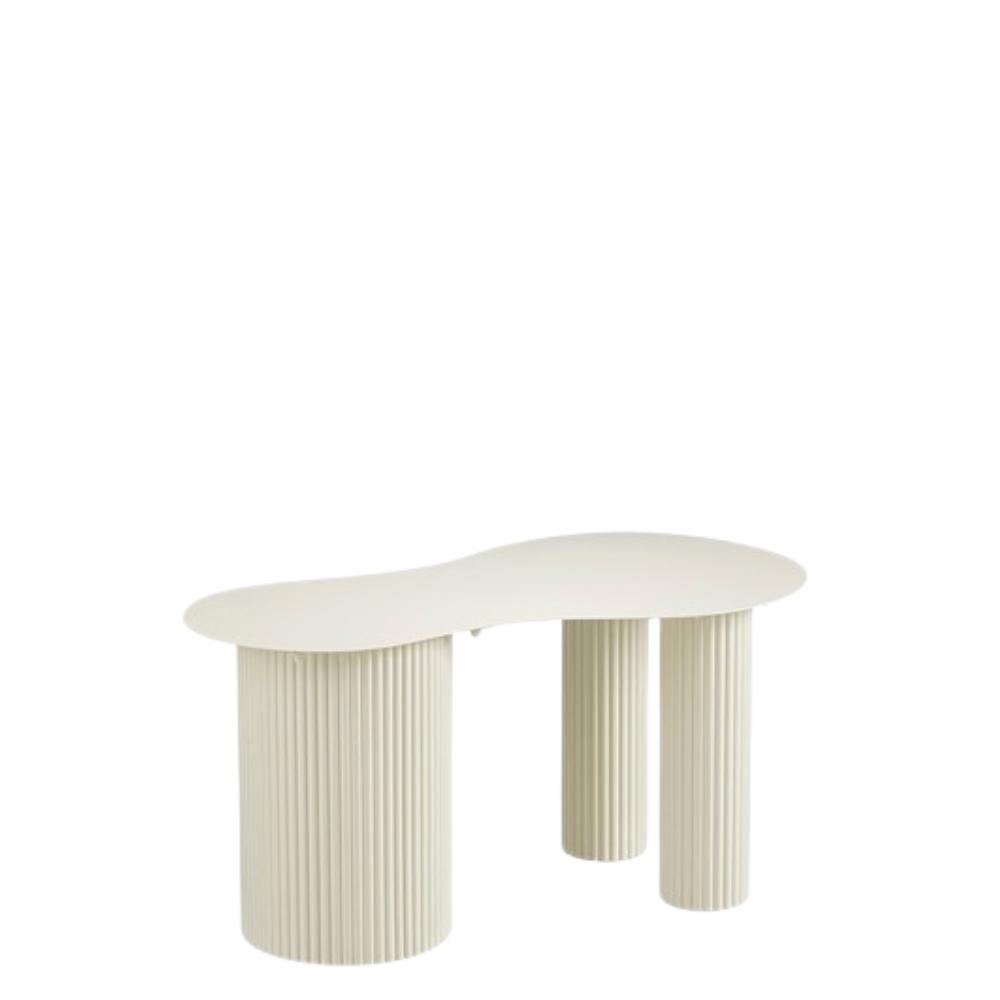 TAVOLO METALLO OVALE 80X43 CM H.40 CM -LUX- BIANCO