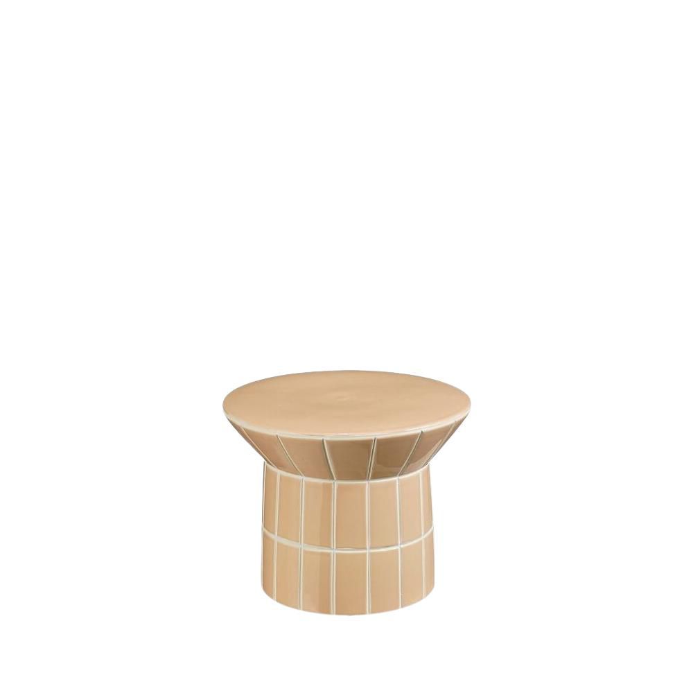 TAVOLO CERAMICA ROTONDOD.30 CM H.37,5 CM -MENTON- CREMA