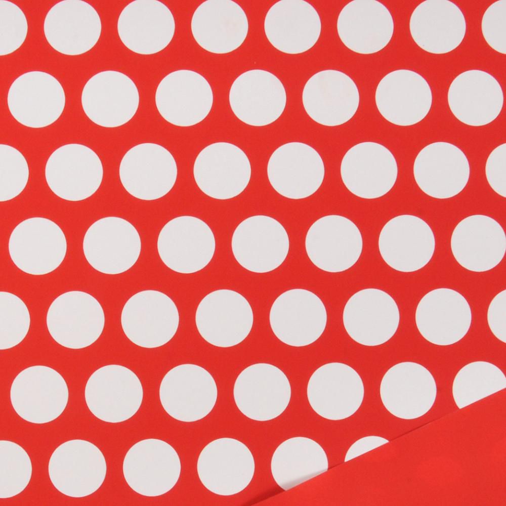 BOBINA PPL C/POIS -RITMO- CM 100X25 MT ROSSO/BIANCO