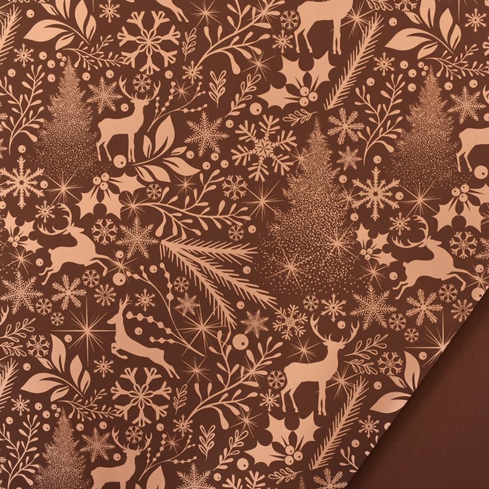 BOBINA PPL C/RENNE 1X25MT -WONDERLAND- MARRONE/RAME