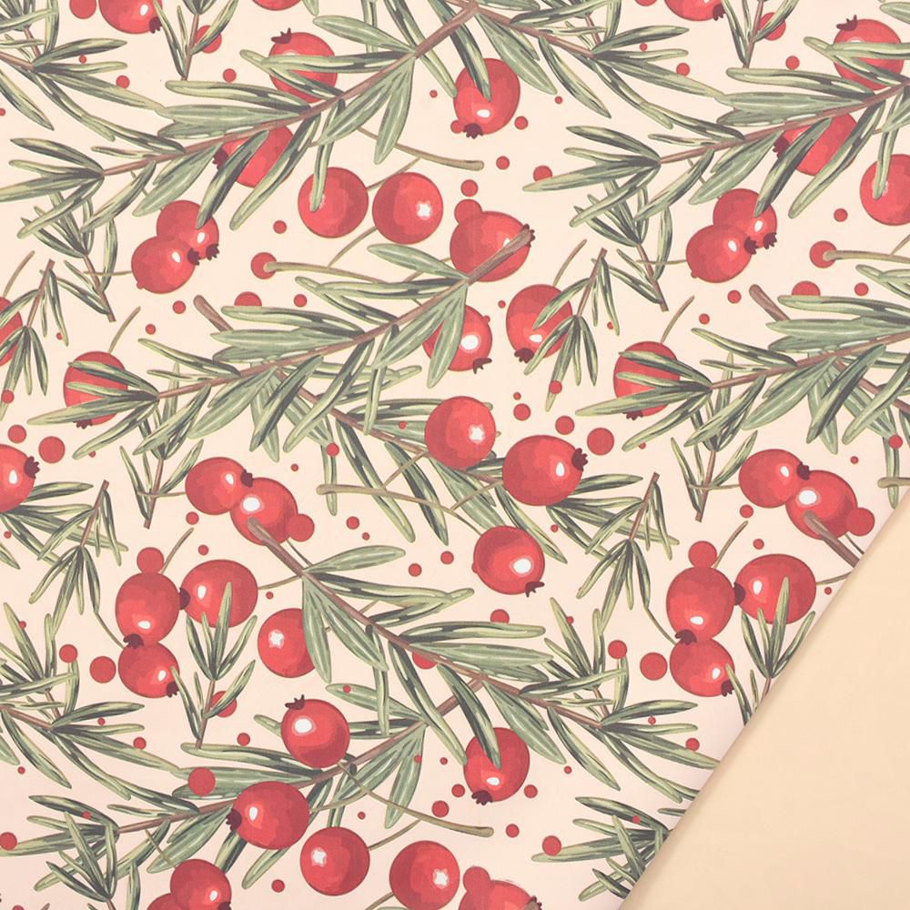 BOBINA PPL C/BACCHE 1X25 MT -ROSEHIP- TORTORA/ROSSO