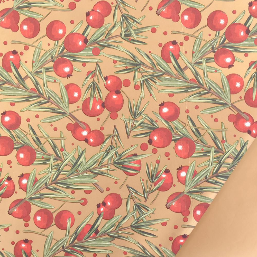 BOBINA PPL C/BACCHE 1X25 MT -ROSEHIP- ORO/ROSSO