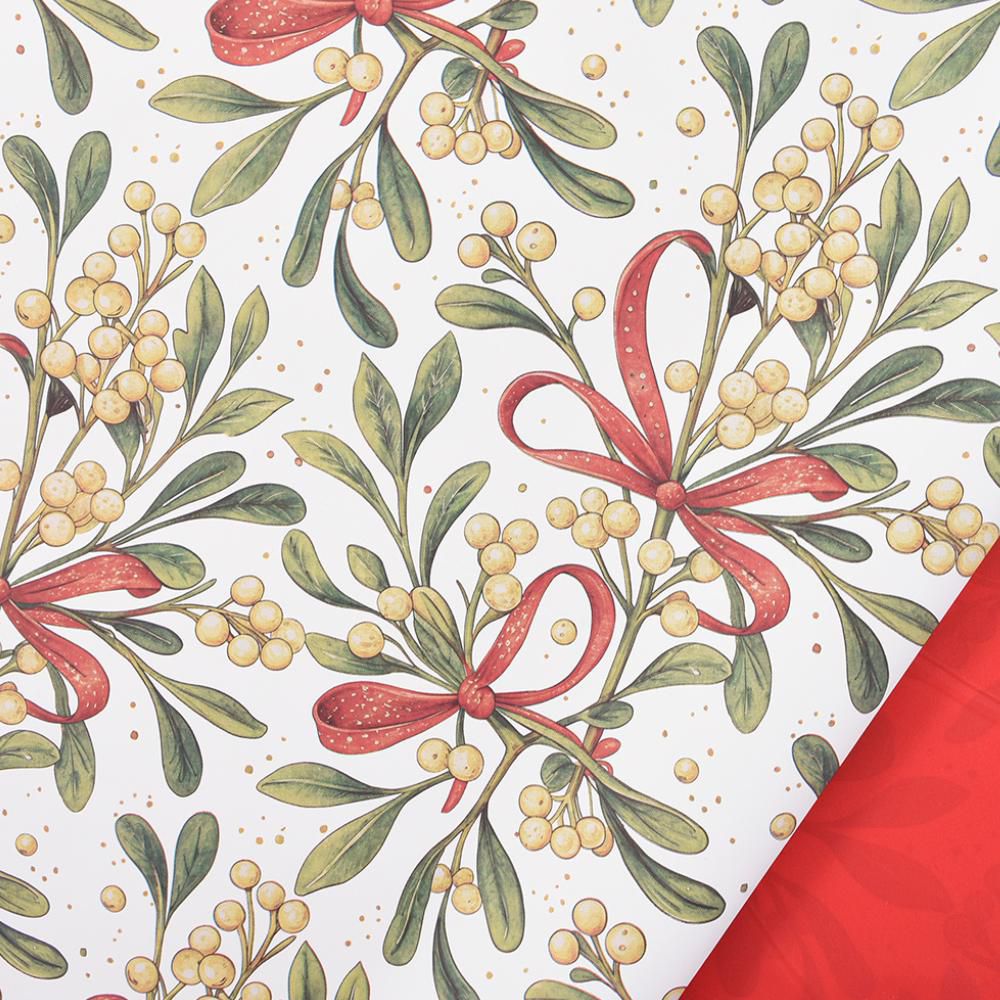 BOBINA PPL C/VISCHIO 1X25 MT -XMAS KISS- ROSSO/VERDE/BIANCO