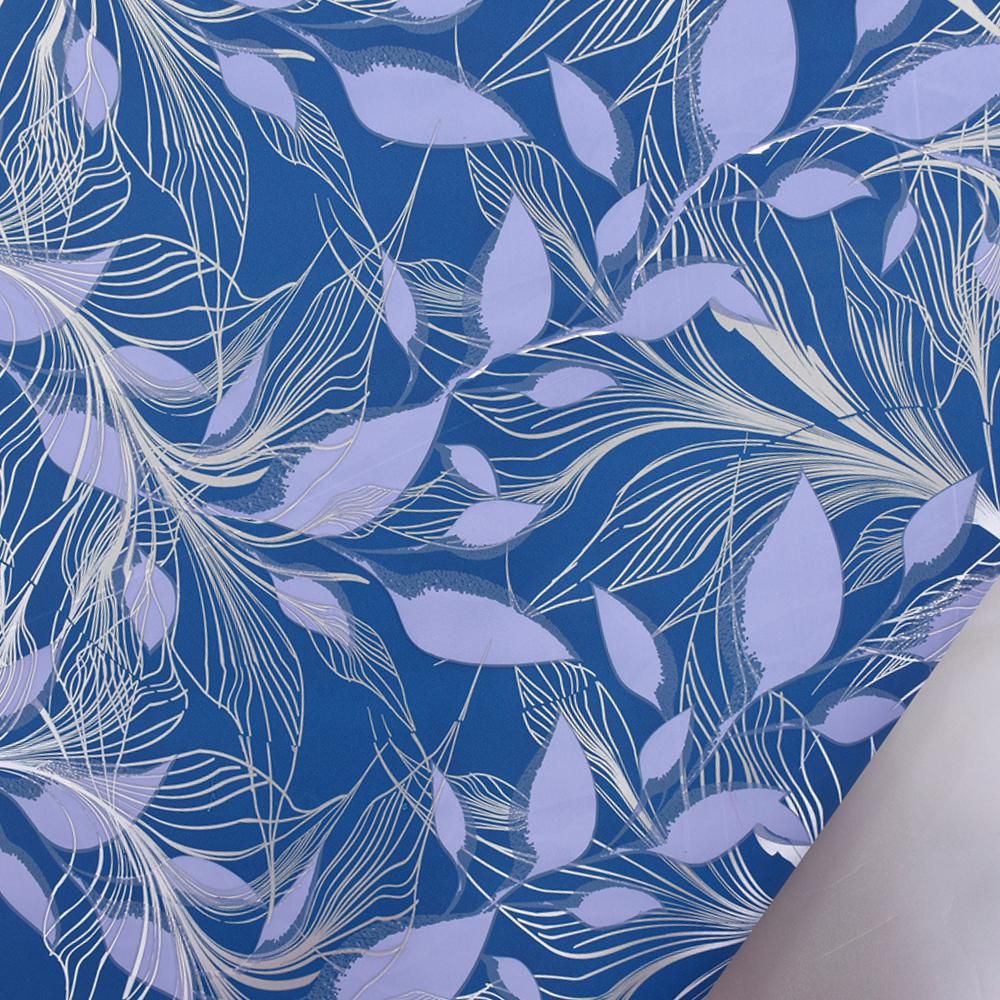 BOBINA PPL C/FOGLIE 1X25 MT -LEAFLET- BLU/ARGENTO