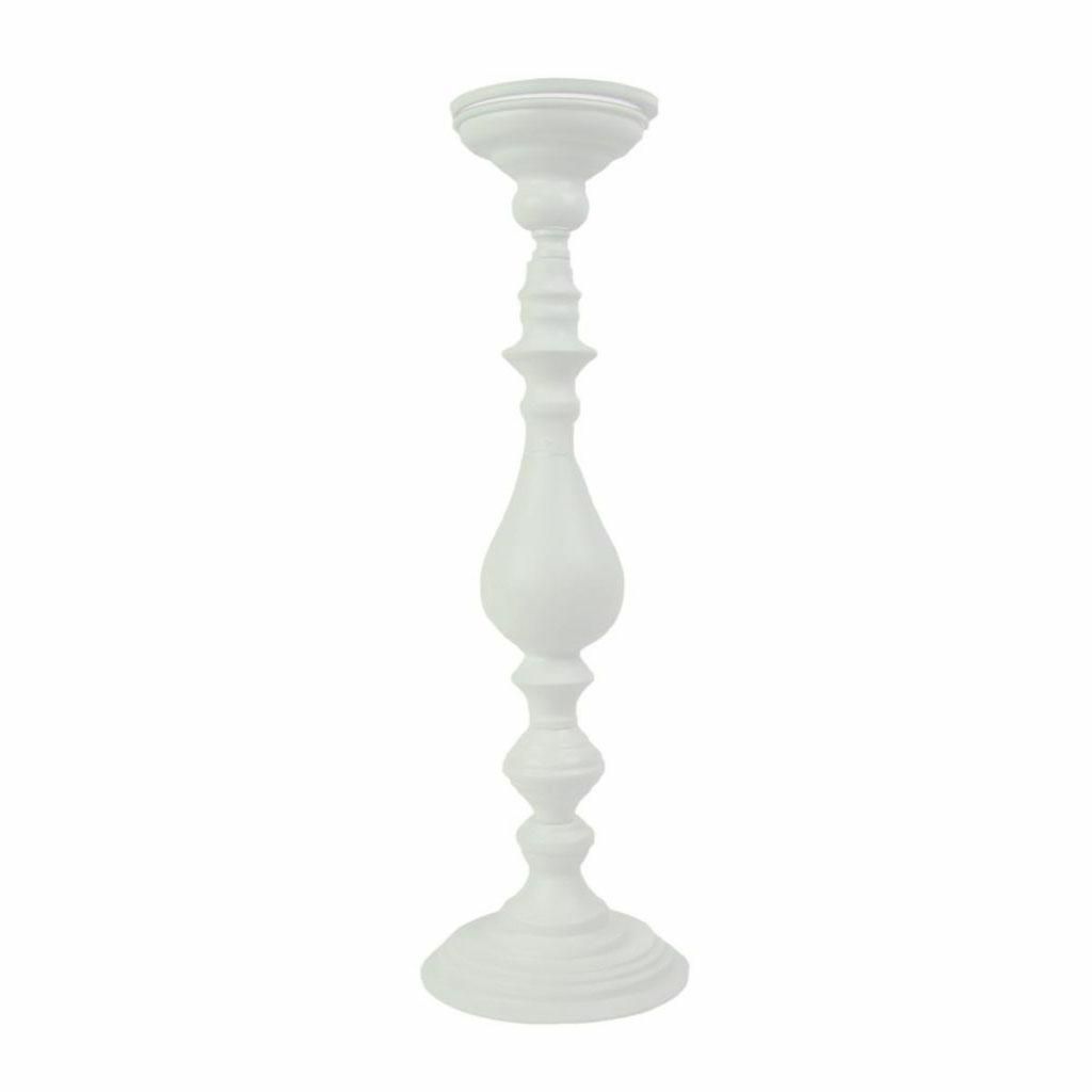 CANDELIERE VETRO/METALLO H.59 CM BIANCO